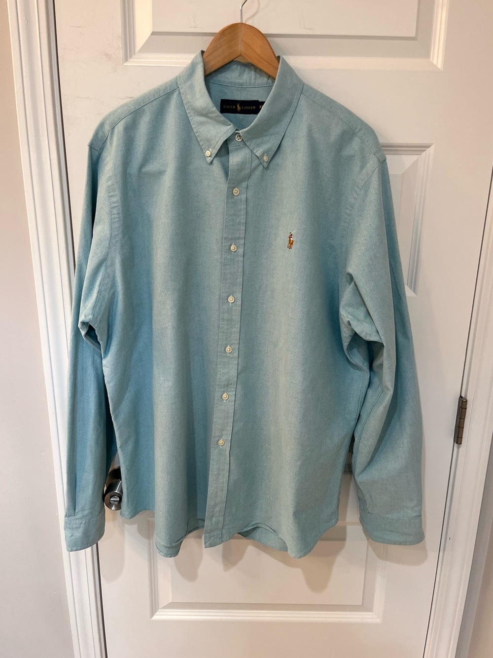 Ralph Lauren Shirt Mens XXL Teal/Green Oxford Button Down Long Sleeve Classic
